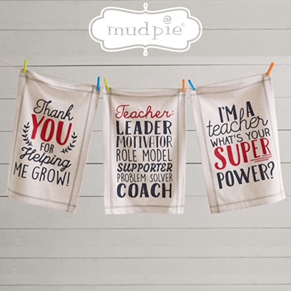 Mud Pie Grainsack Helping Me Grown Teacher Towel